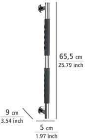 Mâner de siguranță pentru baie de montat pe perete din oțel inoxidabil Secura – Wenko