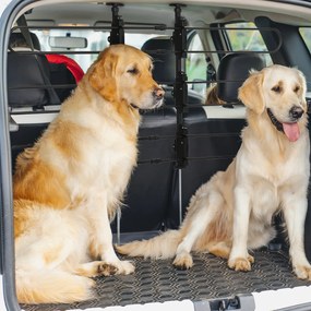 PawHut Protecție Auto pentru Câini cu Bariere Reglabile din Oțel 89-150cm Lățime 76-124cm Înălțime | Aosom Romania
