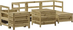 vidaXL Set canapea de grădină, 7 piese, lemn de pin tratat