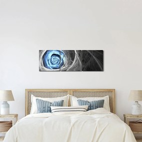 Tablou - Abstract Rose Blue (cu ceas) (90x30 cm)