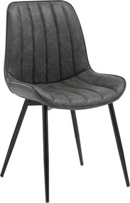 Scaun lemn masiv gri Inchis - Negru, 49 × 85 × 57 cm