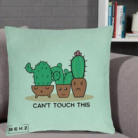 Perna Decorativa Cactus Funny Can't Touch This, 40x40 cm, Verde Menta, Husa Detasabila, Perna Inclusa, BEKZ®