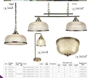 Veioza / Lampa de masa design clasic Bistro II alama antique EU1351-1AB SRT