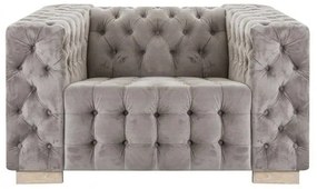 Fotoliu capitonat design clasic, cu tapiterie din catifea, Luzy 21798 VH