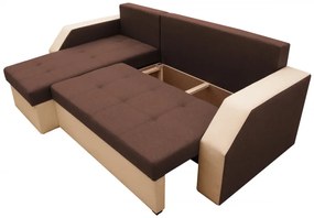 Coltar extensibil Madrid, 226x145x79 cm, 2 lazi depozitare, Reversibil, Maro/Bej