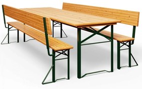 Set de masă pentru bere PRAKTIK cu spătar, 170cm, maro Jurhan