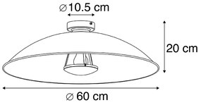 Plafoniera vintage neagra cu auriu 60 cm - Emilienne