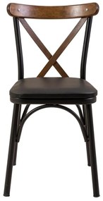 Set mobilier sufragerie Duvasa 6 (Nuc + negru) (pentru 2 persoane). 1093753