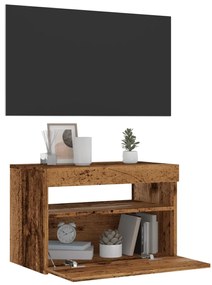 vidaXL Dulap TV cu lumini LED lemn vechi 60x35x40 cm lemn prelucrat