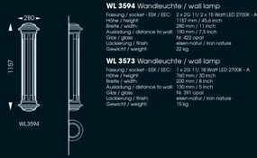 Aplica iluminat exterior din fier forjat, WL 3594