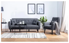 Set canapea fotoliu Aryanna (antracit). 1101489