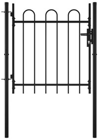 Poarta de gard cu o usa, cu varfuri rotunjite, 100 x 75 cm 100 x 75 cm