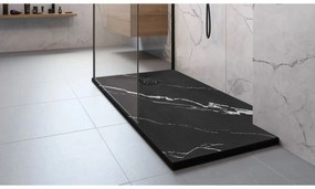 Rea Bazalt Carrara Black cadita de dus dreptunghiulara x120 cm negru REA-K7009