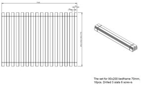 Set de Pat copii Vipack conține un Pat copii Vipack 09 acoperiș și un roll-slat 16s și o SALTEA PAT COPII