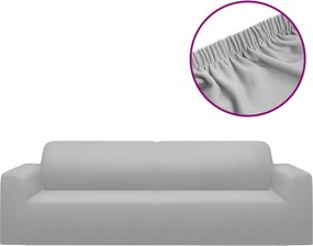 vidaXL Husă elastică pentru canapea cu 3 locuri poliester jerseu, gri