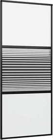 vidaXL Ușă de sticlă Dungi Negru 90 x 2 x 205 cm Aluminiu