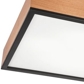 Plafonieră OAK SQUARE 4xE27/15W/230V 48x48 cm stejar/negru
