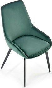 Scaun K479, verde/negru, stofa catifelata/metal, 49x60x91 cm