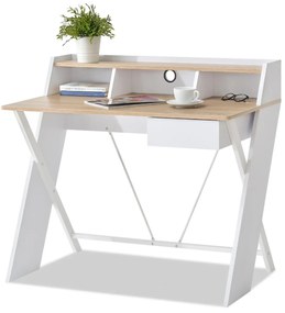 Masă PC Aspart (stejar + alb). 1109726