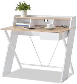 Masă PC Aspart (stejar + alb). 1109726