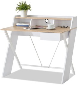 Masă PC Aspart (stejar + alb). Promo -23%. 1109726