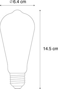 Set de 5 becuri LED E27 ST64 transparente 3,8W 806 lm 3000K