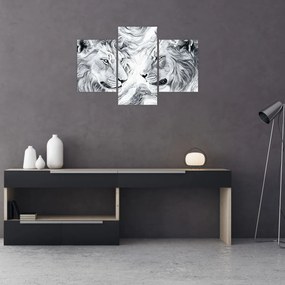 Tablou - Capete de lei desenate (90x60 cm)