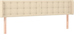 vidaXL Tăblie de pat cu aripioare, crem, 183x16x78/88 cm textil