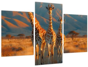 Tablou - Girafe pe pășune (90x60 cm)