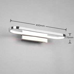 Aplică de perete argintiu-lucios LED (lungime 40 cm) Gianni – Trio