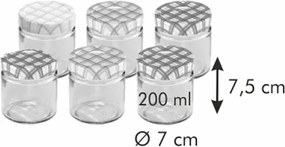 Set 6 borcane de conservare TescomaDELLA CASA, 0,2 l, 200 ml