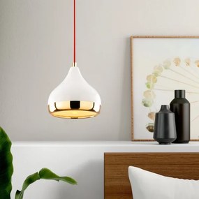 Lustră pe cablu YILDO 1xE27/40W/230V alb/auriu/roșu