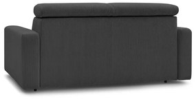 Canapea gri închis extensibilă cu tapițerie din catifea reiată 195 cm Monaco – Bobochic Paris