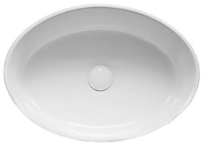 Lavoar pe blat alb lucios 50 cm, oval, Fluminia Hera