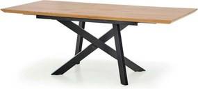 Masa extensibila CAPITAL, stejar auriu/negru, 180/240x90x76 cm