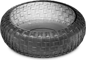 Vas decorativ design LUX realizat manual din sticla Varese gri