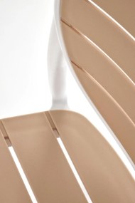 Scaun plastic K529 alb/natur