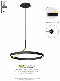 Lustra LED cu telecomanda design minimalist MALU