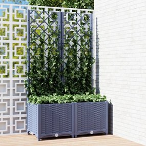 vidaXL Jardinieră de grădină cu spalier,albastru gri, 80x40x136 cm, PP