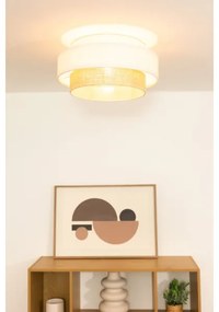 Plafonieră BOHO, 1 x E27, 60 W, 230 V, Ø 40 cm, alb/jută