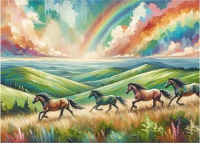 Tablou – Cai galopând prin peisaj (70x50 cm)