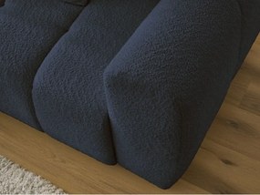 Colțar albastru extensibil/cu spațiu de depozitare cu tapițerie din țesătură bouclé (cu colț pe partea stângă/cu șezlong) Roxelane – Bobochic Paris