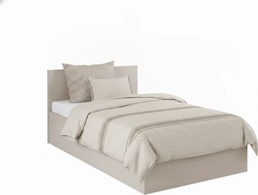 Pat SOFIA 90 x 200 cm, casmir bej Saltele: Cu saltele Coco Maxi 20 cm, Somiera pat: Cu lamele drepte