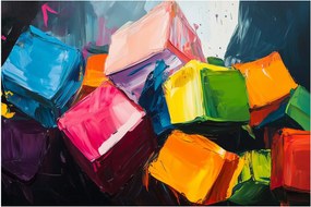Tablou - Cuburi colorate (90x60 cm)