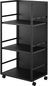 Etajeră pe roți neagră din metal 42x84,5x32 cm Tower – YAMAZAKI