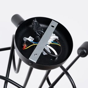 Lustră pe tijă Sollux SL.1435 LOOP 5xE27/15W/230V negru