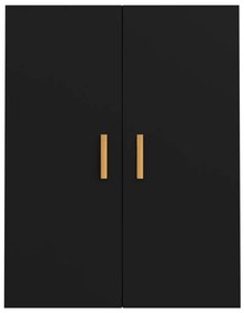 Dulap de perete suspendat, negru, 69,5x34x90 cm 1, Negru