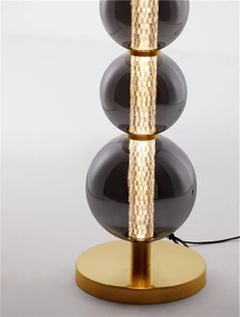Lampadar LED modern, Metal, Auriu, Sticla, Fumurie, modern NAVI