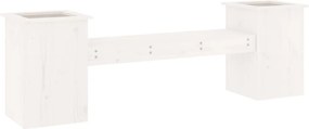 vidaXL Jardinieră bancă, alb, 184,5x39,5x56,5 cm, lemn masiv de pin