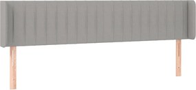 vidaXL Tăblie de pat cu aripioare gri deschis 203x16x78/88 cm textil